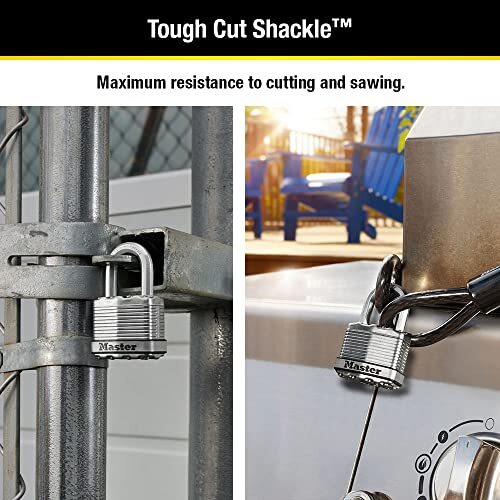 Heavy Duty Steel Padlock with Key Dual Armor 1 3 4 Inch Outdoor Lock
