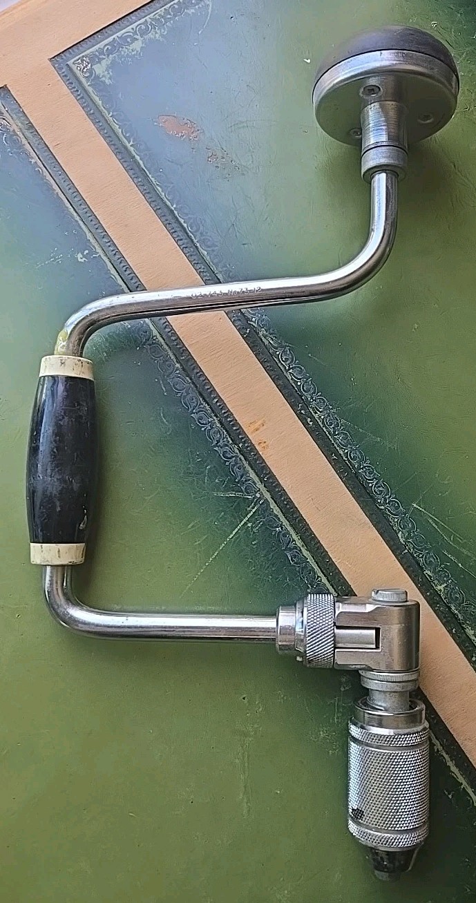 Vintage Stanley Brace Drill 02-743 No. 73-12 Woodworking Tool