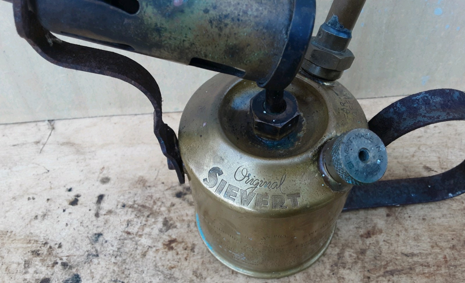 Vintage Max Sievert Brass Blow Lamp, Blowlamp. Type 538. Untested.