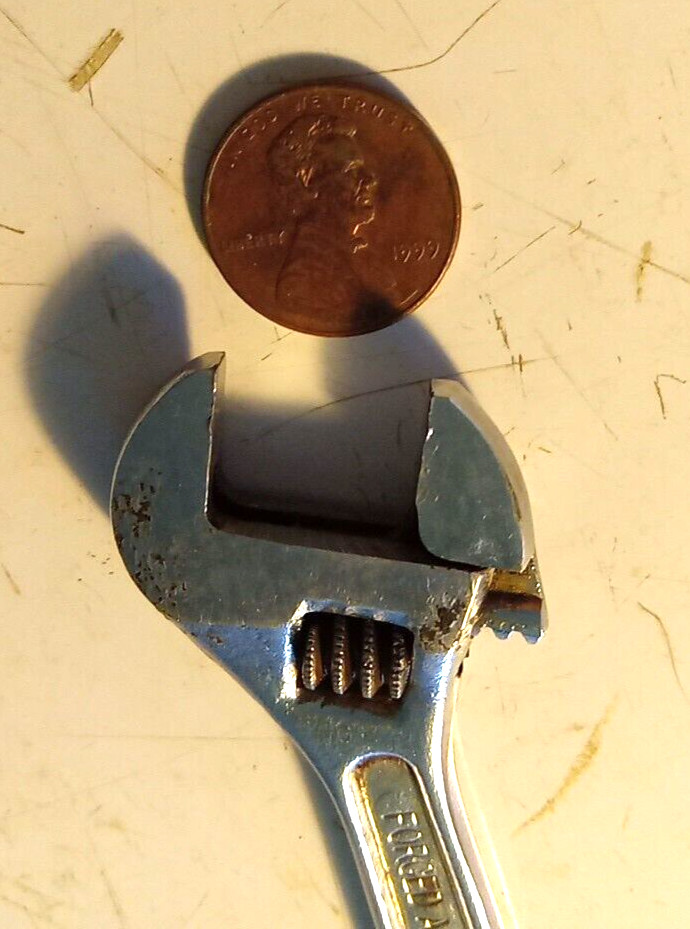 Vintage UTICA TOOLS Co. USA 3 Diamond Logo No. 90-4 4″ Adjustable Wrench