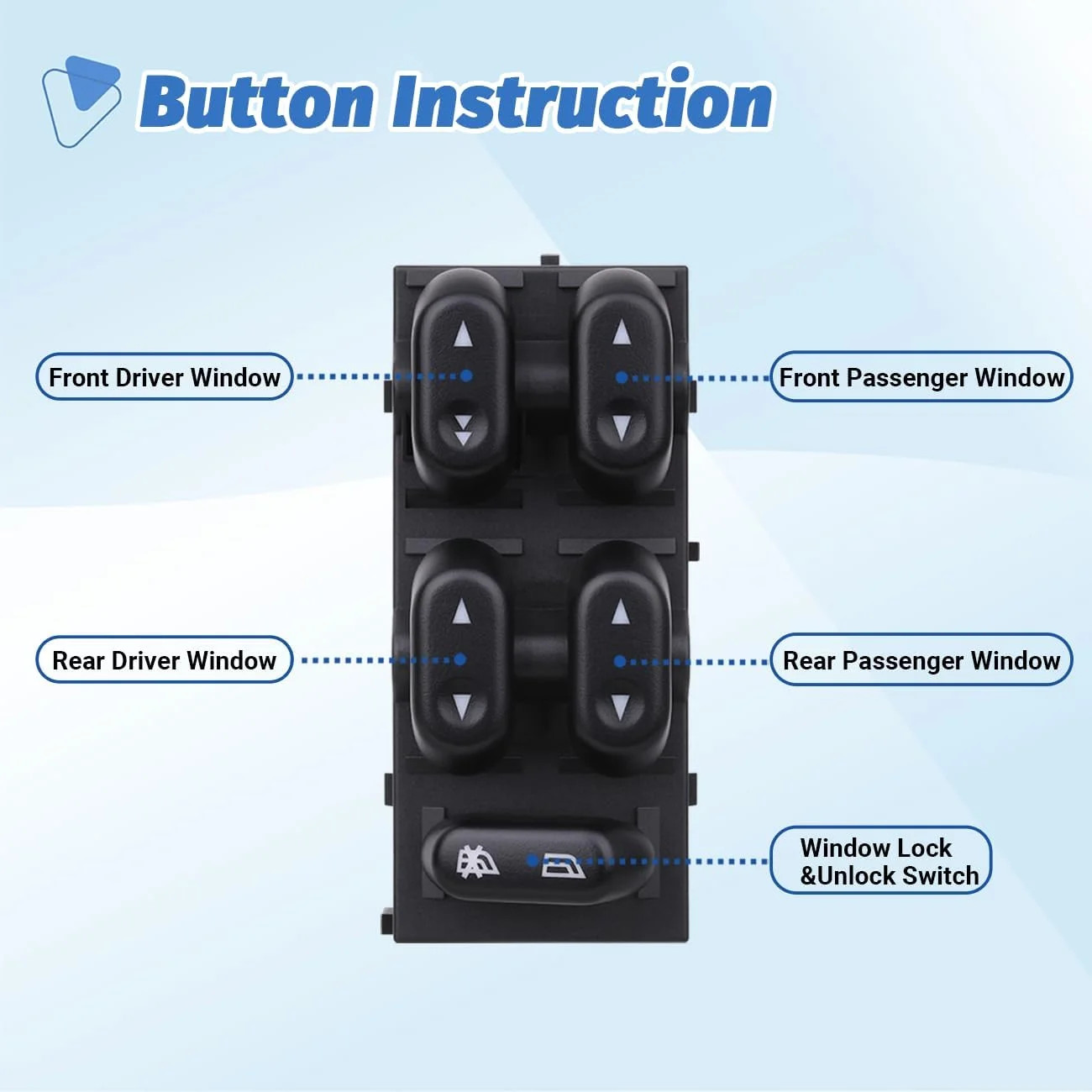 Power Window Control Switch Master Door Button Compatible with 2003-2008 Ford Cr