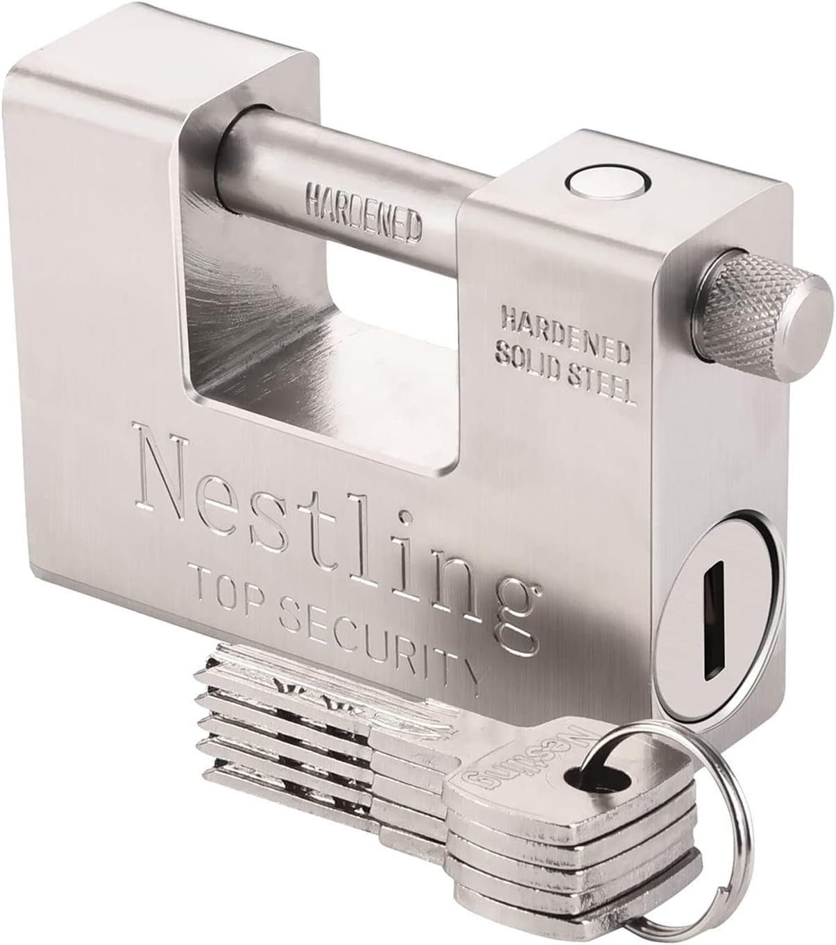 94Mm Padlock with Key, High Security 5 Keys Heavy Duty 1.1 KG D-Shaped Solid Bra