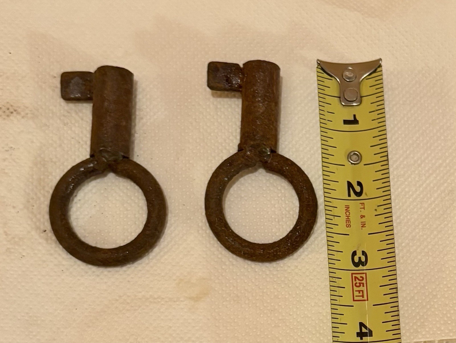 Vintage Pair Of Iron Skeleton Keys Perfect For DIY Craft Uses Rustic Decor