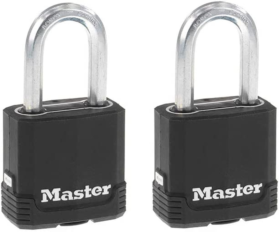 Magnum Heavy Duty Weather Resistant Padlock with Key, 2 Pack, Black