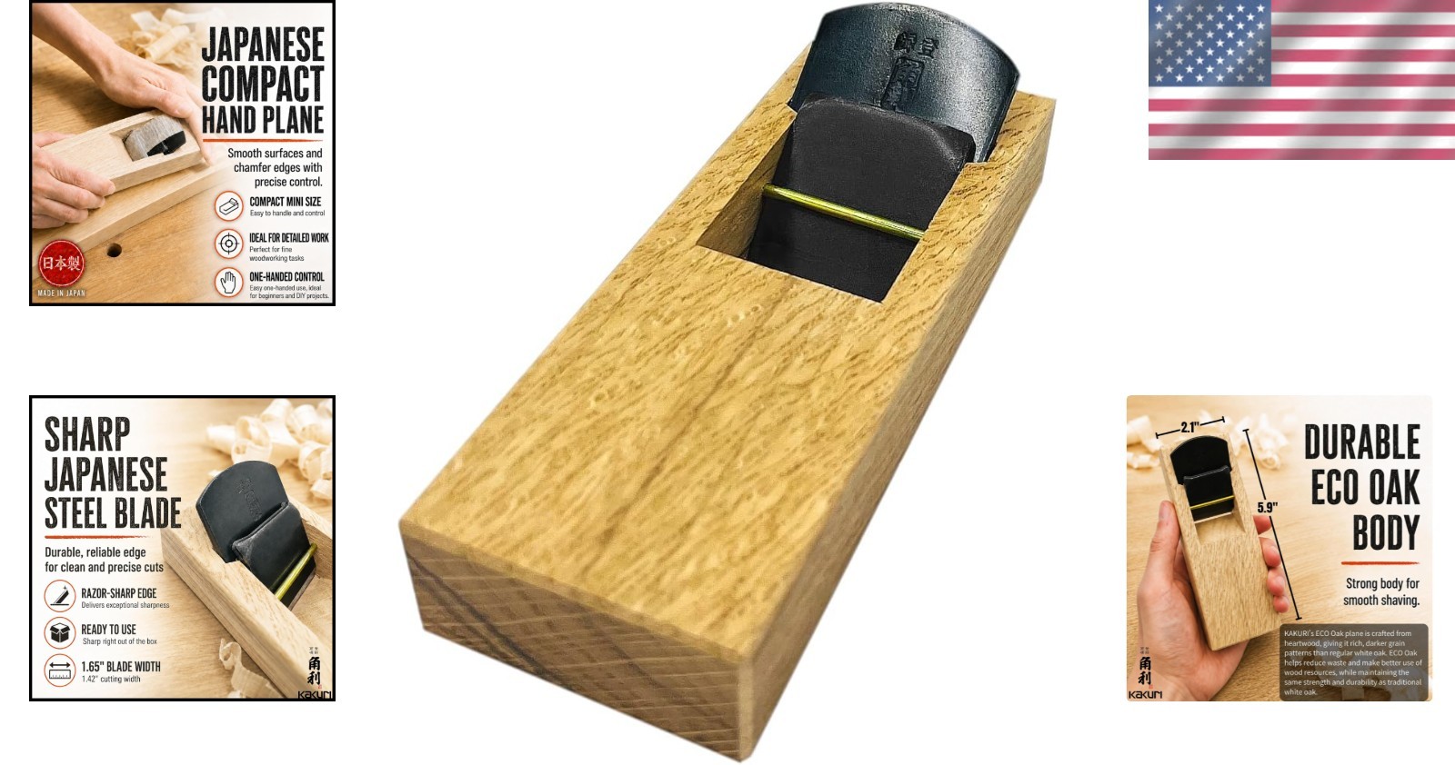 Traditional Japanese 42mm KANNA Hand Plane – Razor-Sharp Steel, Compact Design