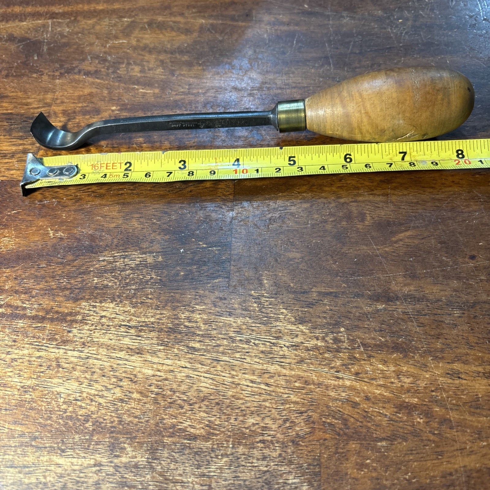 Vintage Marples Front Bent 5/8” Gouge Wood Carving Tool Sheffield England