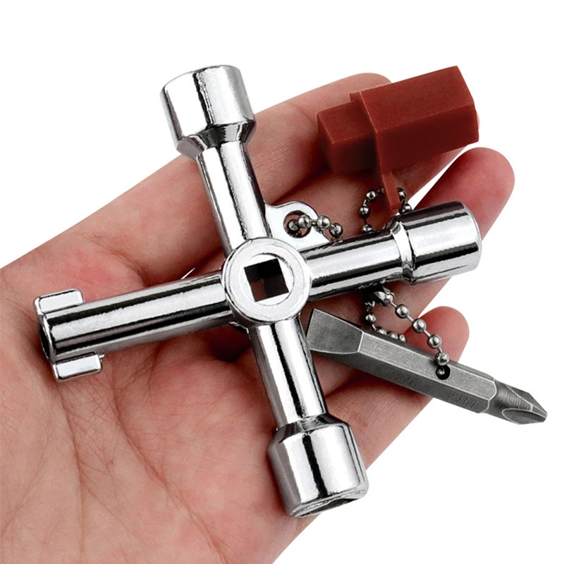 5 in 1 Cross Switch Key Wrench with Accessories Universal Square Triangle Train
