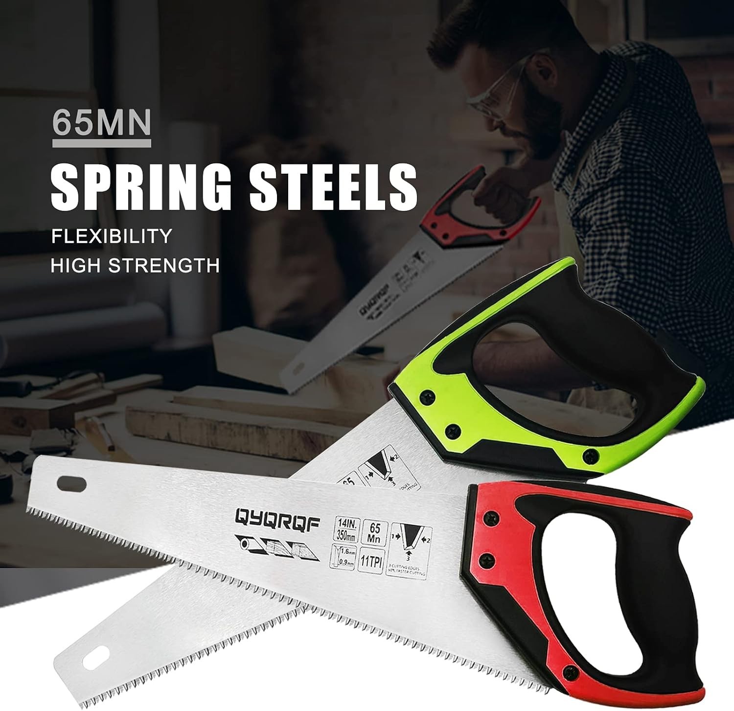 14in Pro Hand Saw – 11 TPI Ergonomic Soft-Grip for Effortless Cutting