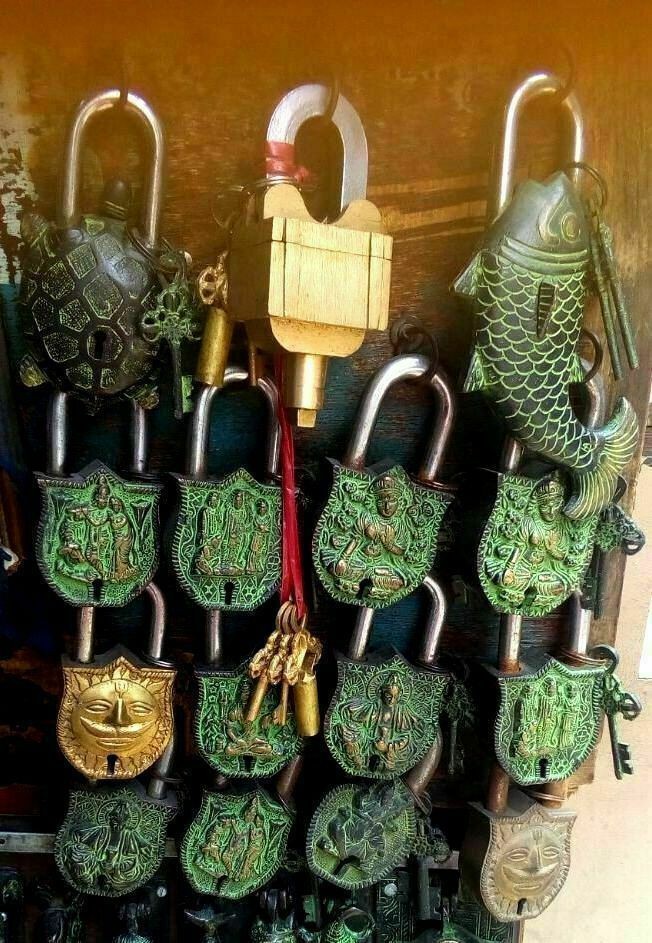 Lion Shape Padlock Victorian Antique Repro Handmade Brass Door Lock Home Décor
