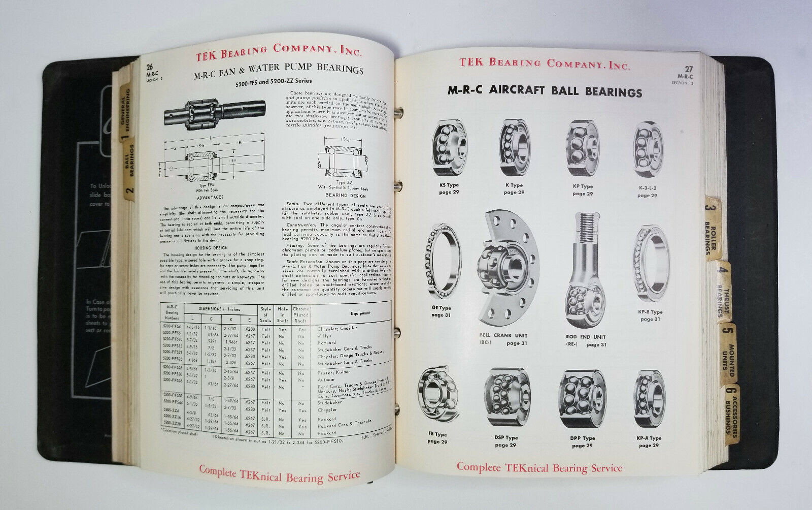 TEK Bearing Company Illustrated Catalog New Brunswick NJ Tools Engineering VTG