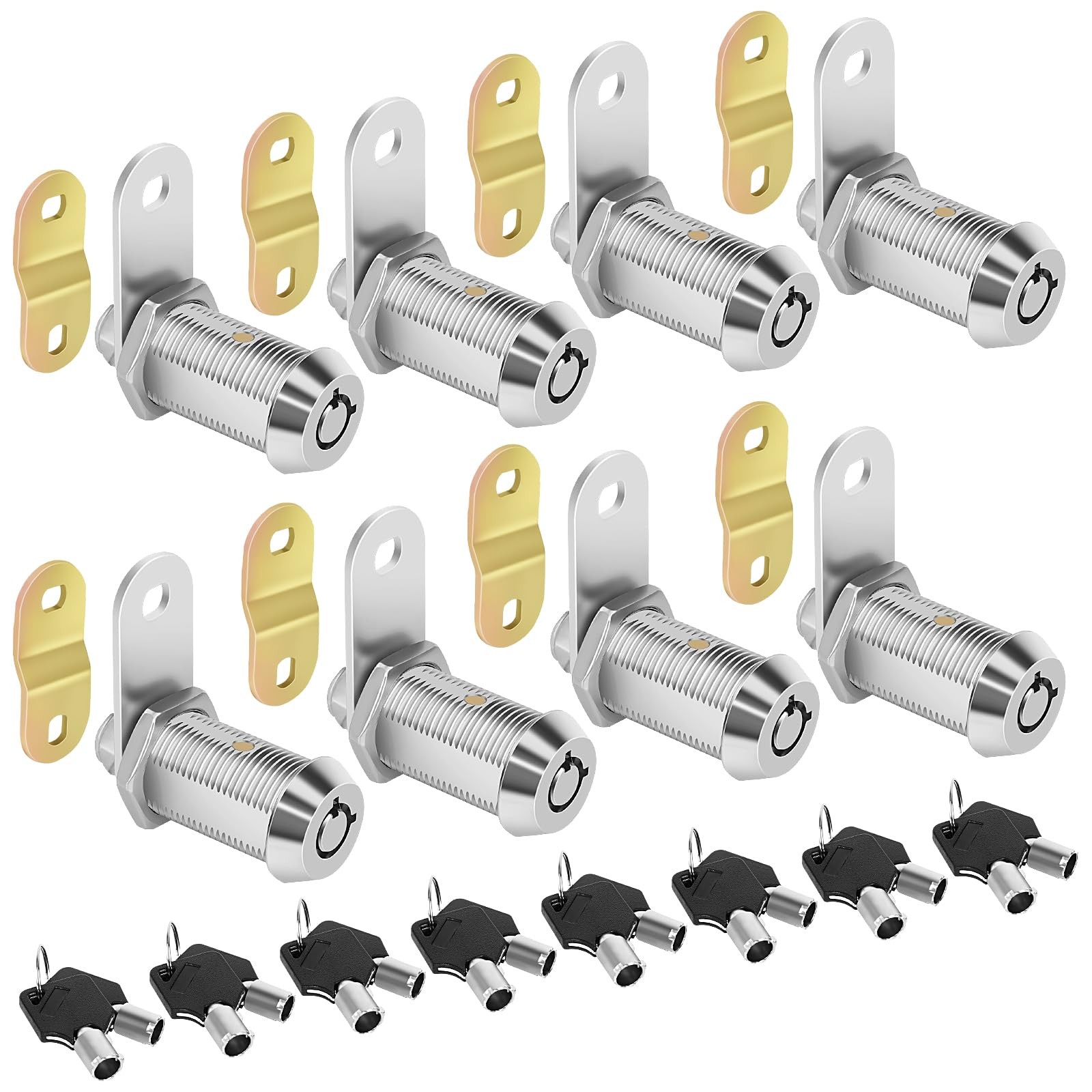 “Keyed Alike RV Cam Locks for Storage, 11/8″ Cylinder, Chrome Finish, 16 Keys”