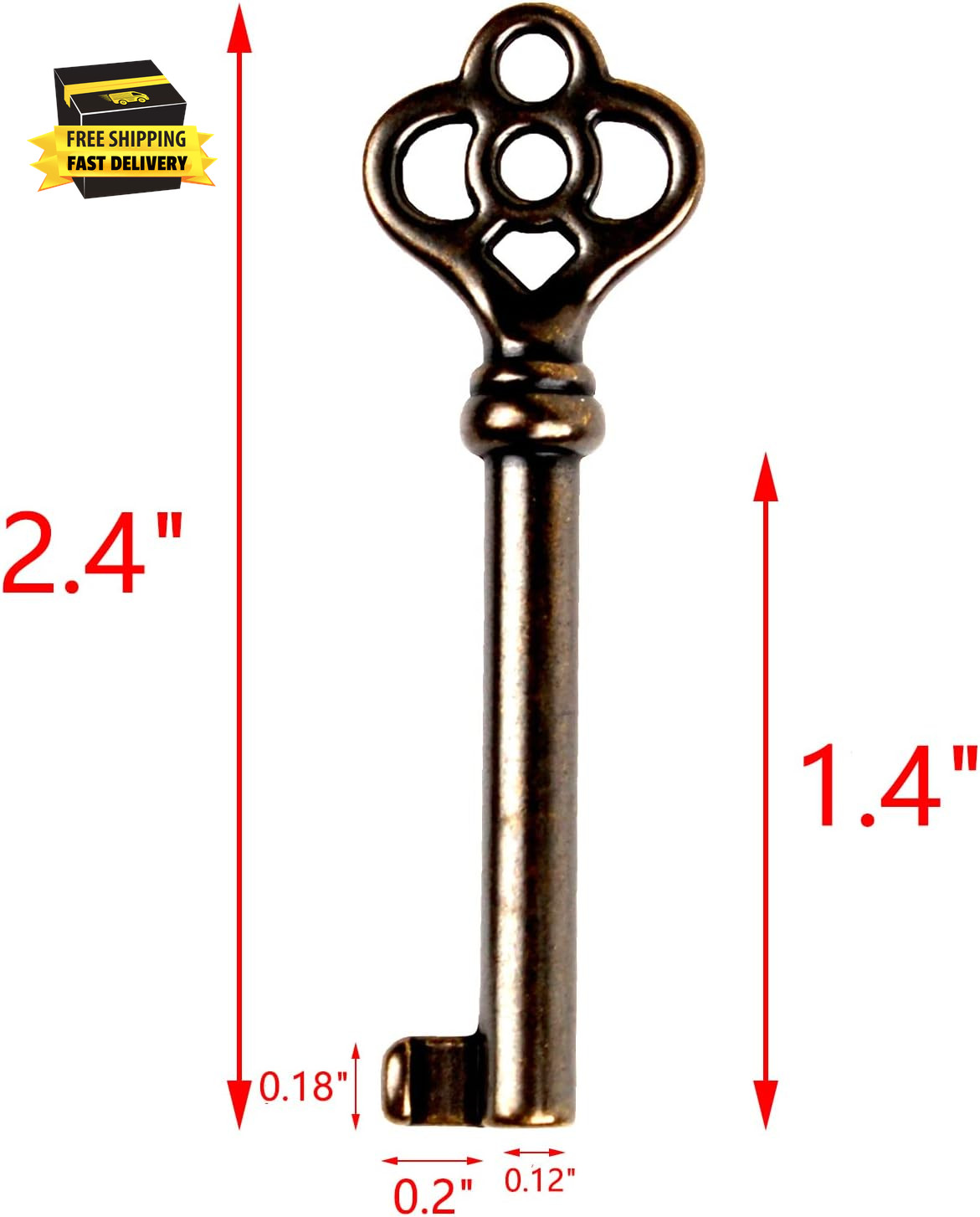 KY-2AB and KY-3AB Skeleton Key, Hollow Barrel Skeleton Keys, Antique Brass Keys,