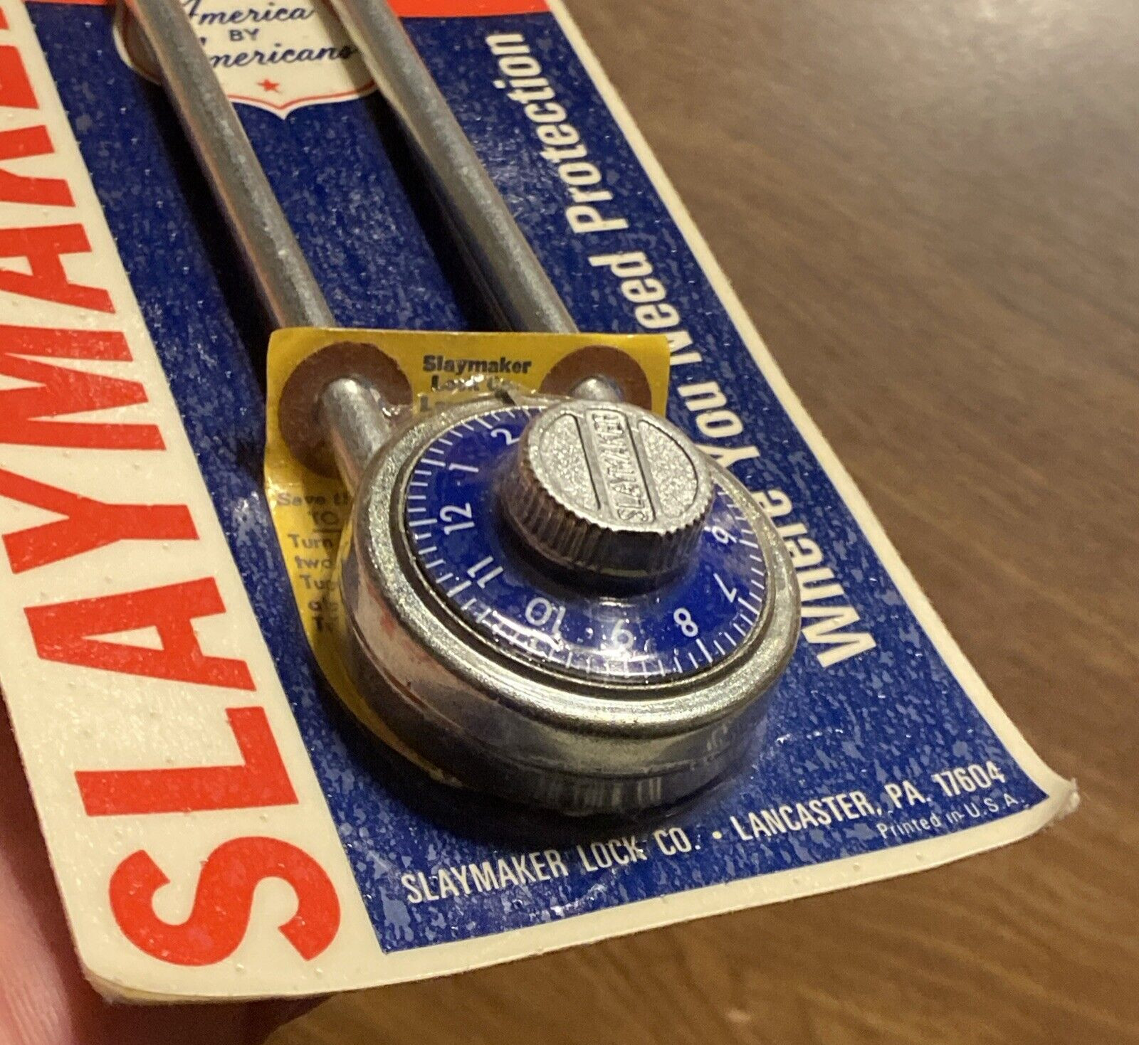 Vintage Slaymaker Bicycle Bike Lock 5 inch Combination Padlock Blue SEALED NOS