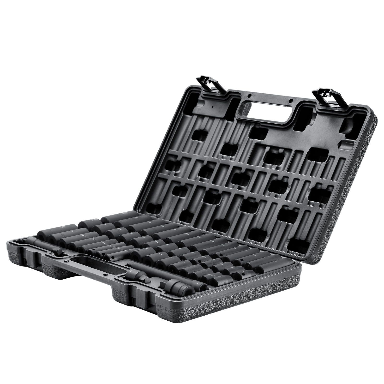 3/8″ Drive Impact Socket Set, 48 Piece Socket Set SAE (5/16″ -3/4″)