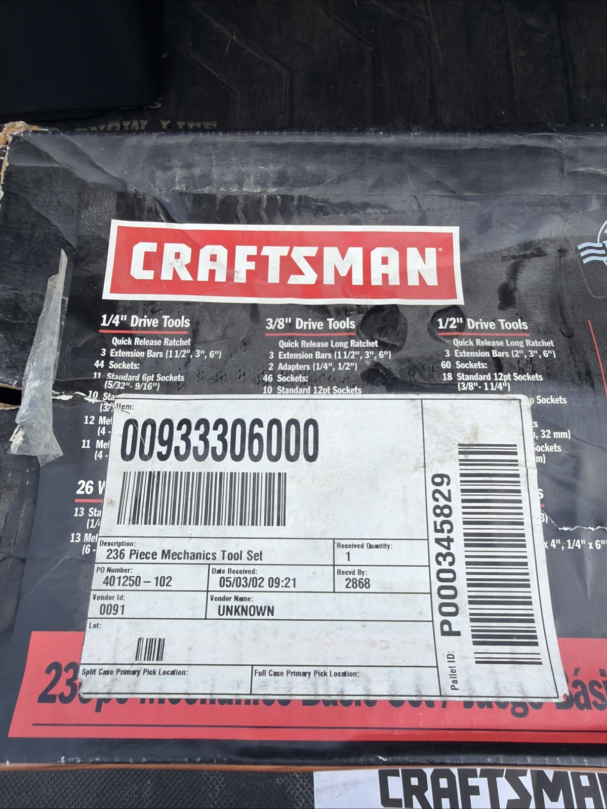 Rare Sexy Sears Craftsman USA LONG REACH 236pc Mechanics Tool Socket Set 33306
