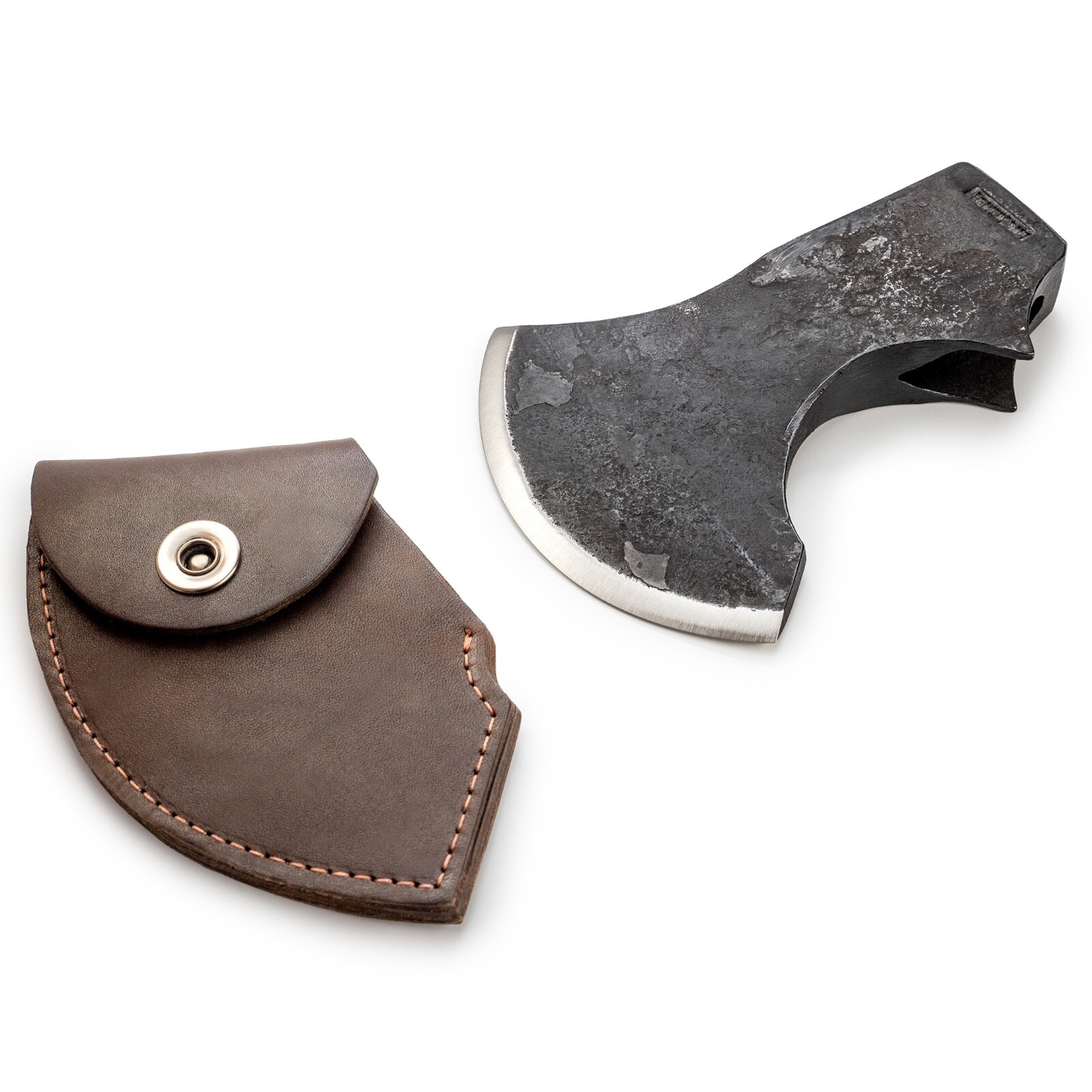 Hand-Forged Axe Head with Leather Sheath BeaverCraft AX3_Head