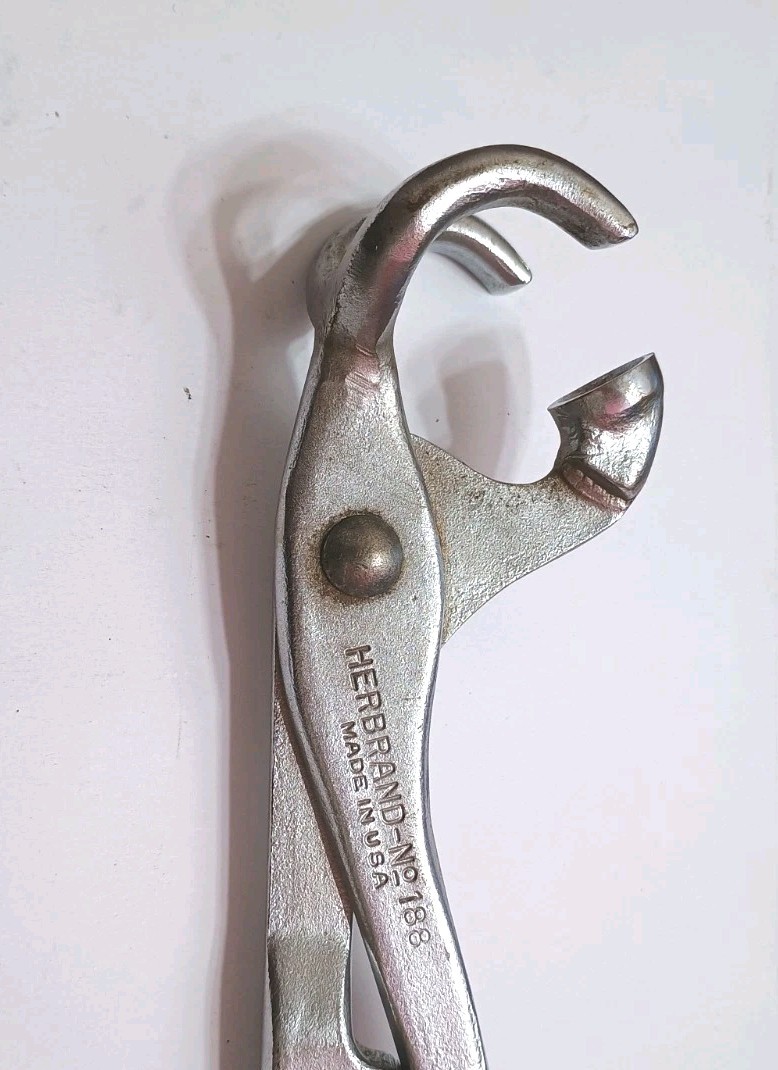 VTG. HERBRAND No. 188 HUCK BRAKE SPRING PLIERS DRUM BRAKES USA NICE! FREE S & H
