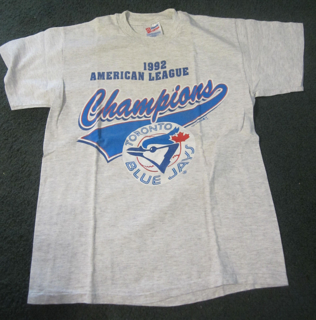 1992 Toronto Blue Jays American league Champions shirt Hanes M Medium,NICE VTG