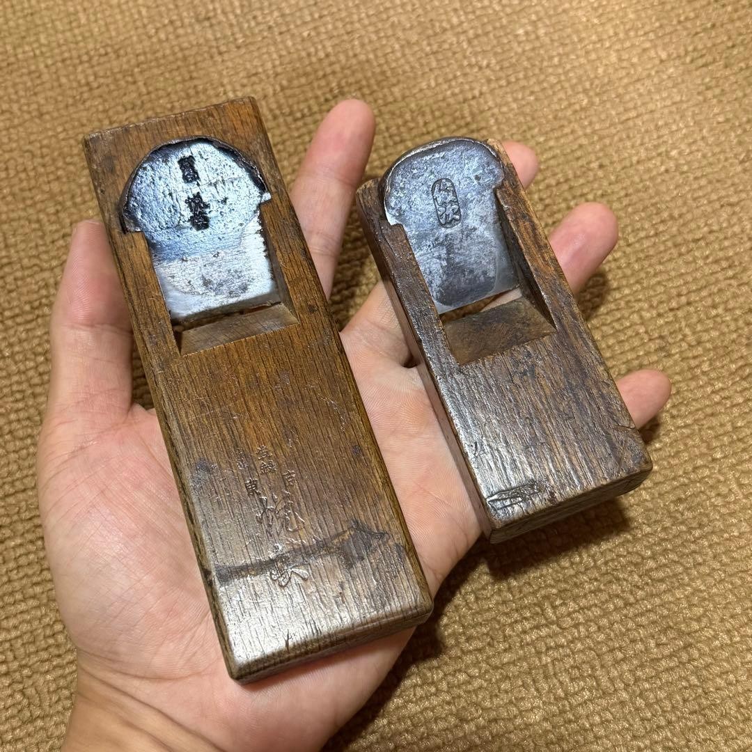 Etsuei Shunji Kanna Two Piece Set Hand Plane Antique Woodworking Tool