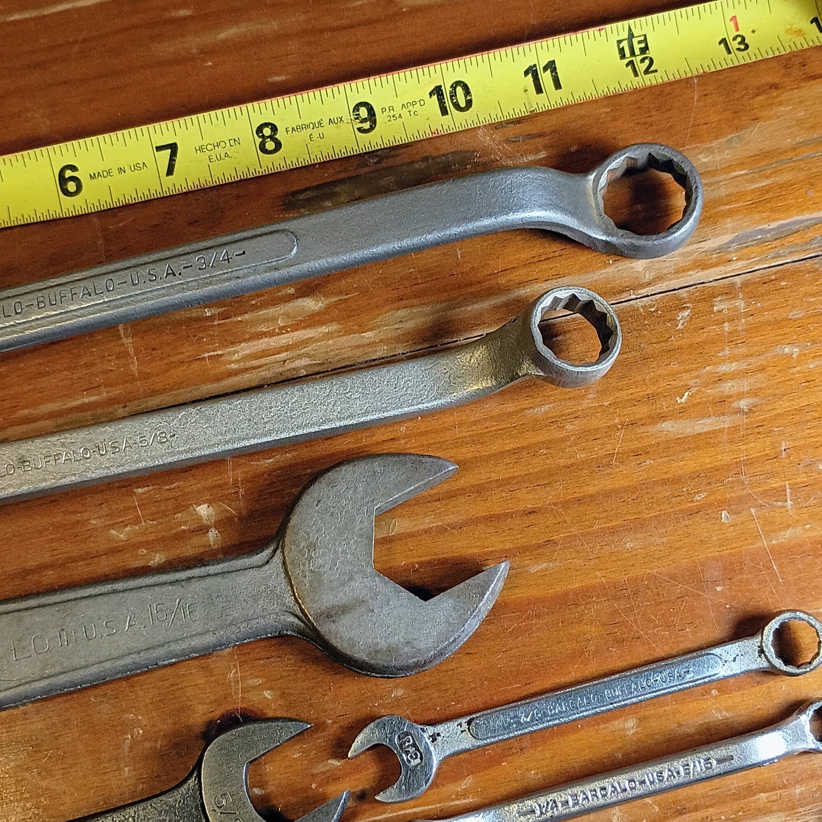 12 Vintage Barcalo Buffalo USA Wrenches Open End Double Box End Combination