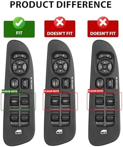 56049805AB Driver Side Power Window Switch and Black Panel Bezel Compatible w…