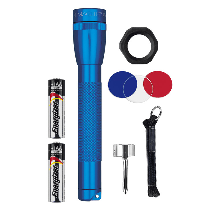 MagLite M2A01C Mini Incandescent 2-Cell AA Flashlight Combo, Blue