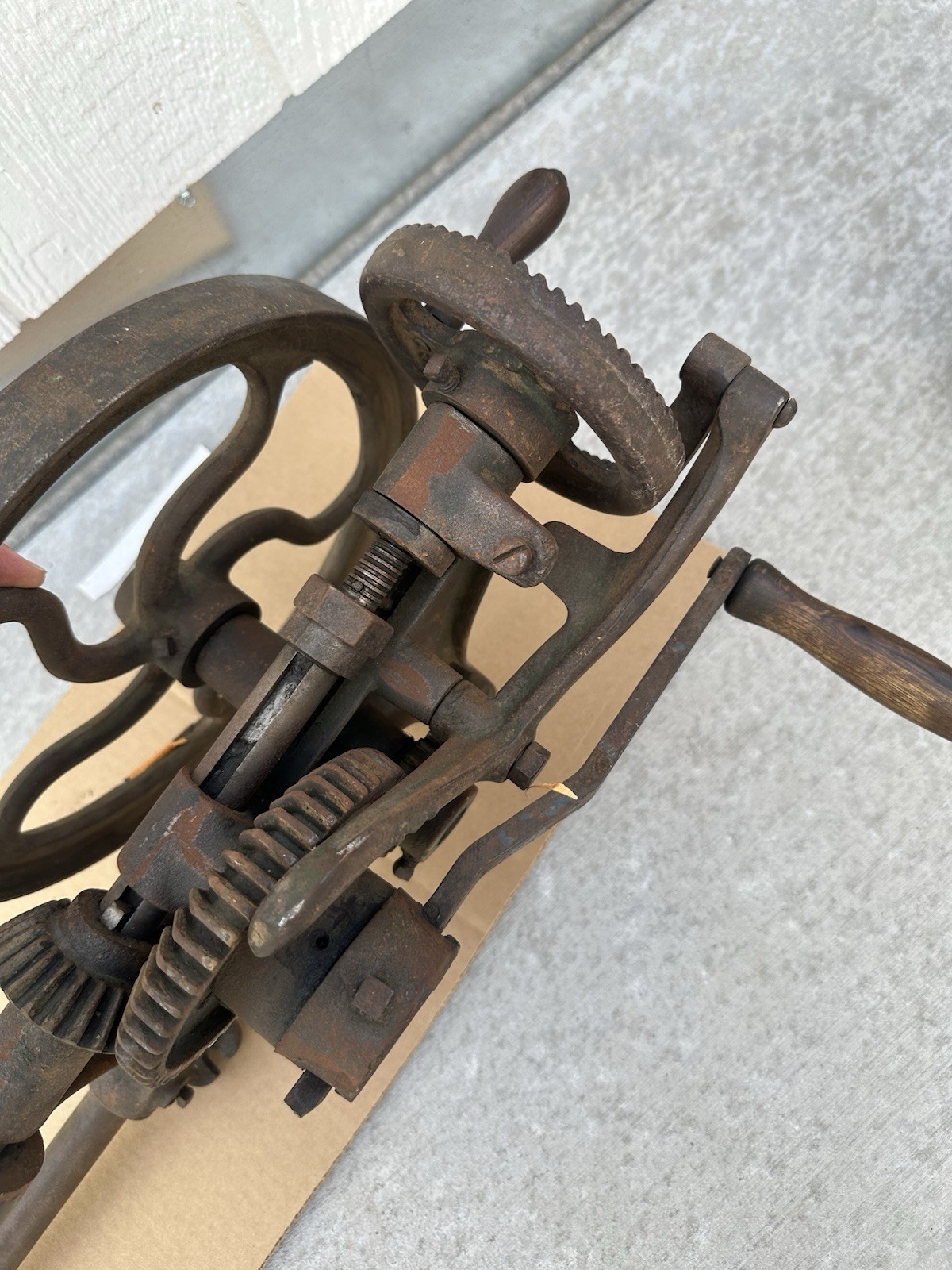 Vintage Champion Blower & Forge Co. Hand-Crank Drill Press Lancaster NOT SEIZED