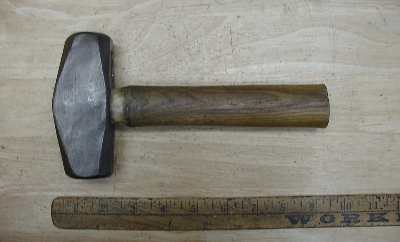 Unbranded 3lb.3 oz Hand Drilling Hammer,4-9/16″ Head,Octagonal Face,VGC,China