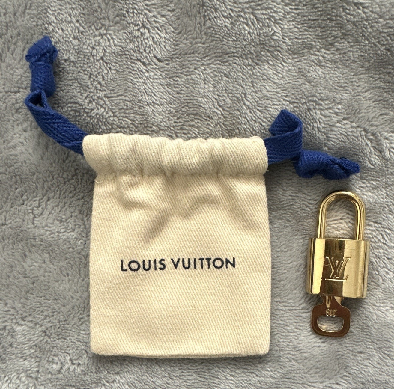Louis Vuitton Paris Brass/Gold Tone Padlock & Key No. 319 with Dust Bag
