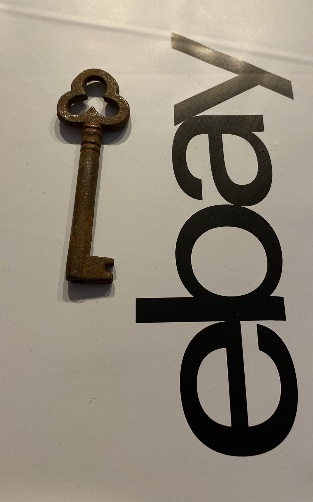 Lucky 🍀 Clover Victorian Cast Iron Key Skeleton Castle Rust Patina Collector