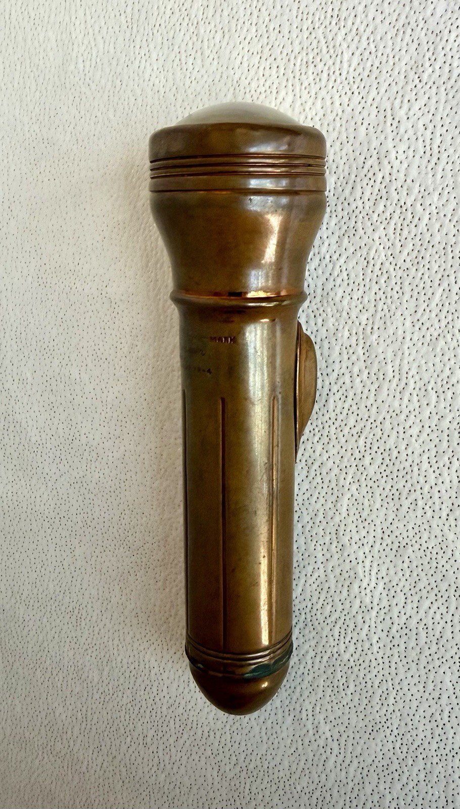 Winchester Vintage Brass Flashlight Torch Solid 22K Copper Lens Switch USA