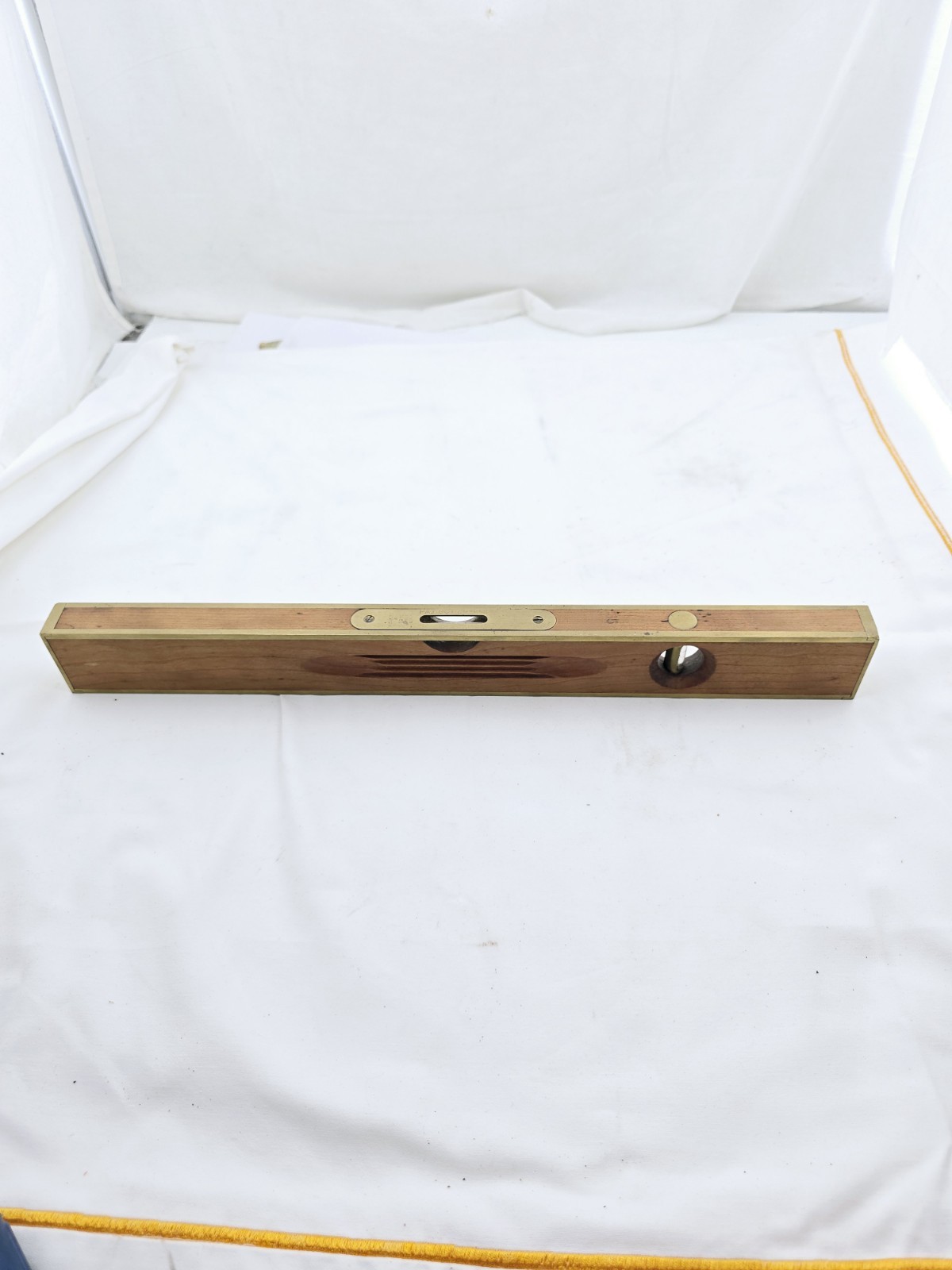 Antique H. Disston Wood & Brass Inch Level 18×2″ Pat. 1912