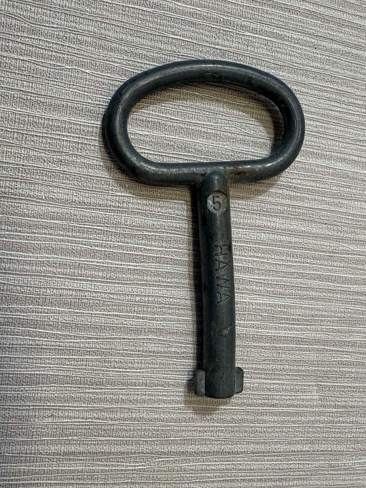 Vintage Industrial Enclosure Key HAWA brand No. 5 Electrical Cabinet/Machinery