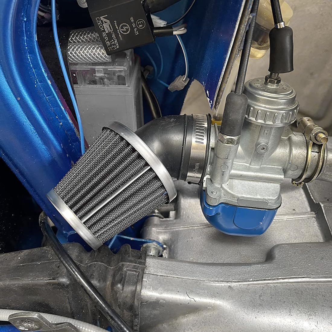 Evermotor Motorcycle Air Filter, 48mm 49mm 50mm Carb Filter for 50cc 70cc 90cc 1