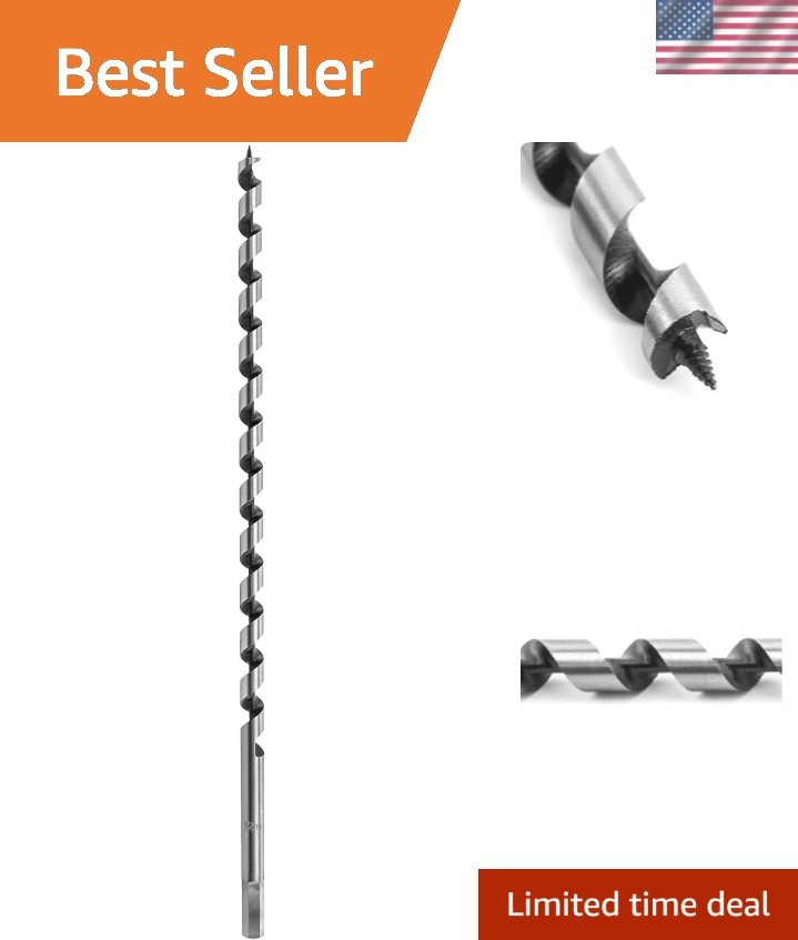 High-Strength 16″ Long Auger Drill Bit for Wood – 1/2″ Diameter, Hex Shank