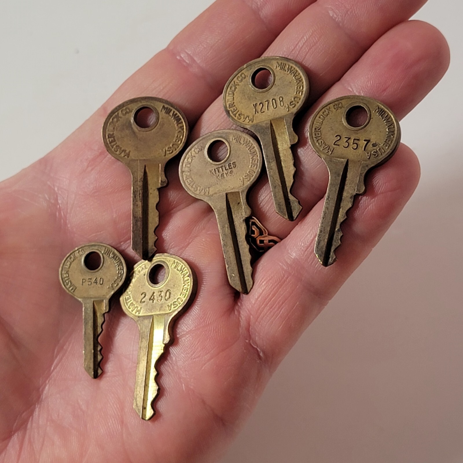 6 Vtg Master Lion Keys 5 Are Approx 1-5/8” And 1 Is Approx 1 3/8″ Collectible