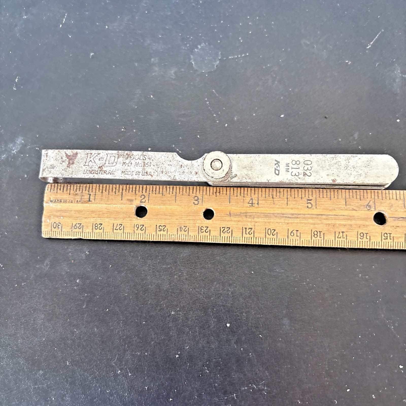 Vintage K-D Tools Mini Feeler Gauge Early Lancaster PA USA 🇺🇸