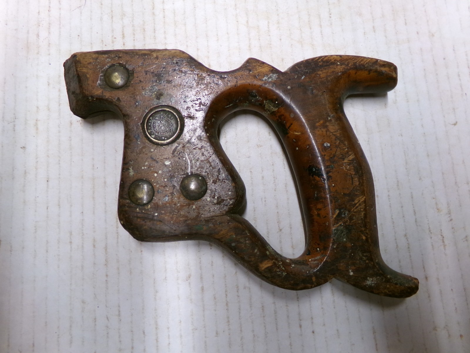 The Simonds Saw Hand Saw Handle Pat Dec 27, 1887 Vintage Woodworking Tool