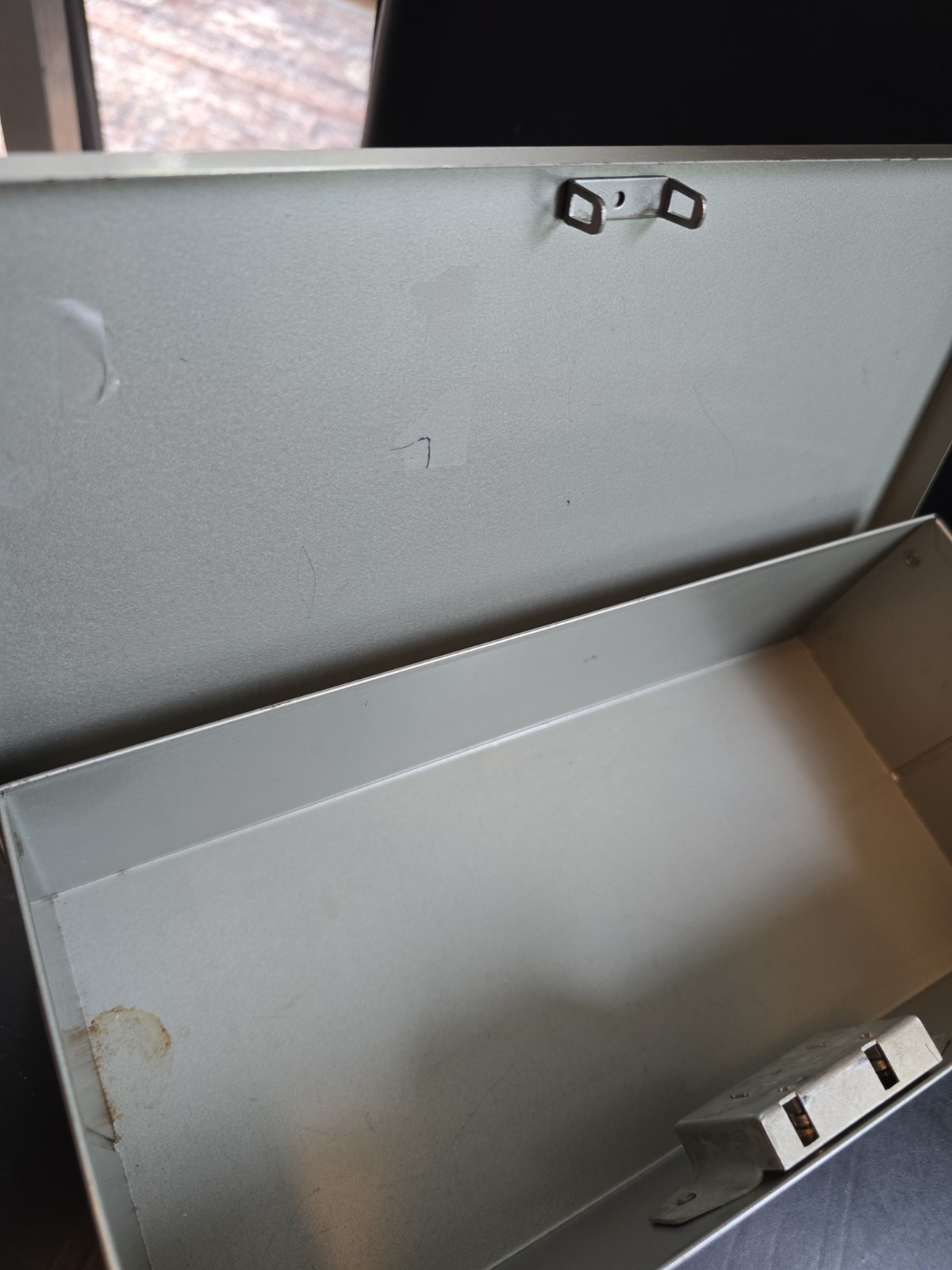 Vintage Merriam No. 8 Guardsman Metal Storage Box Rectangular Gray – No Key