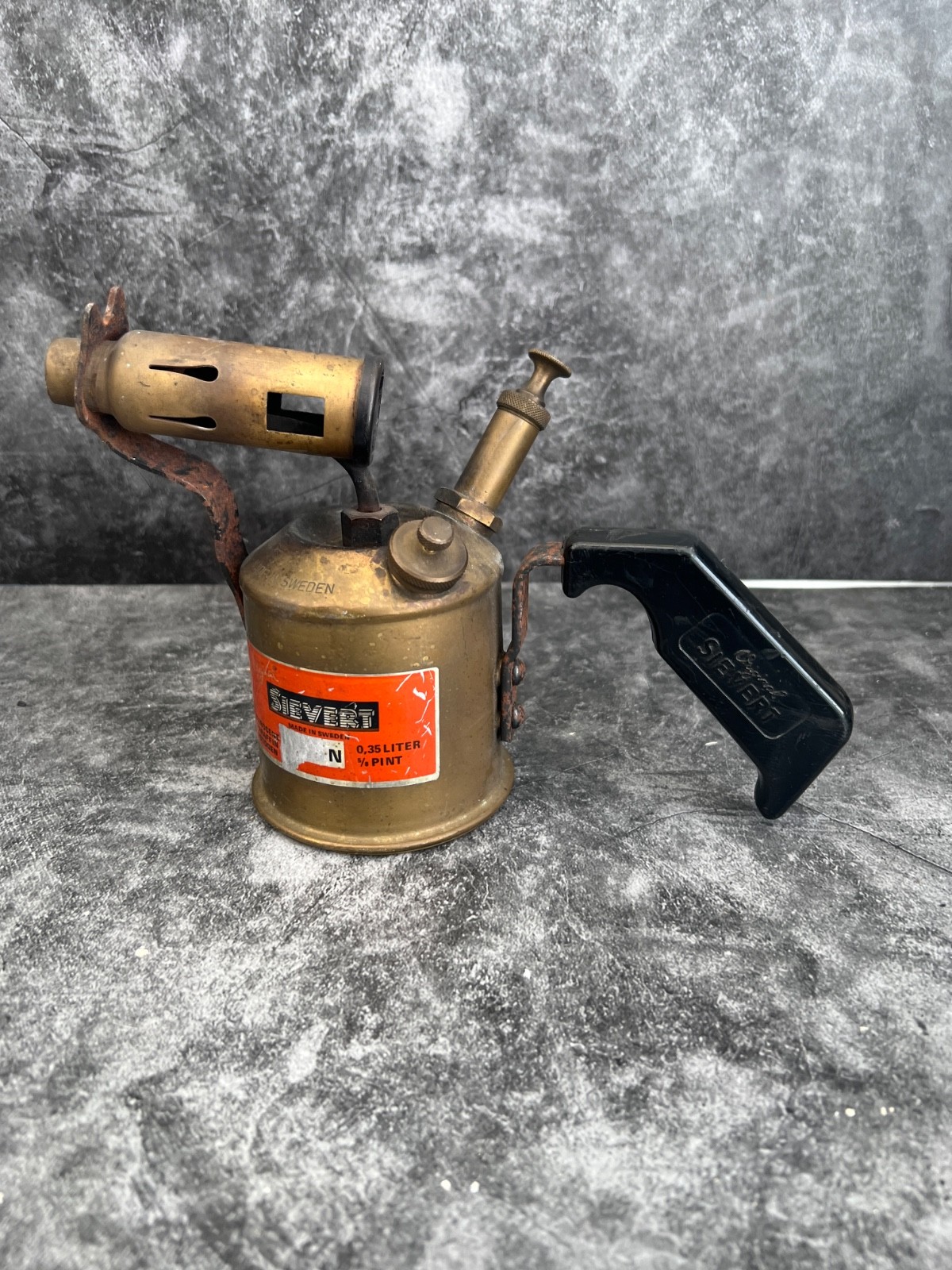 Vintage Brass Blowlamp Sievert Made in Sweden collectors item vintage
