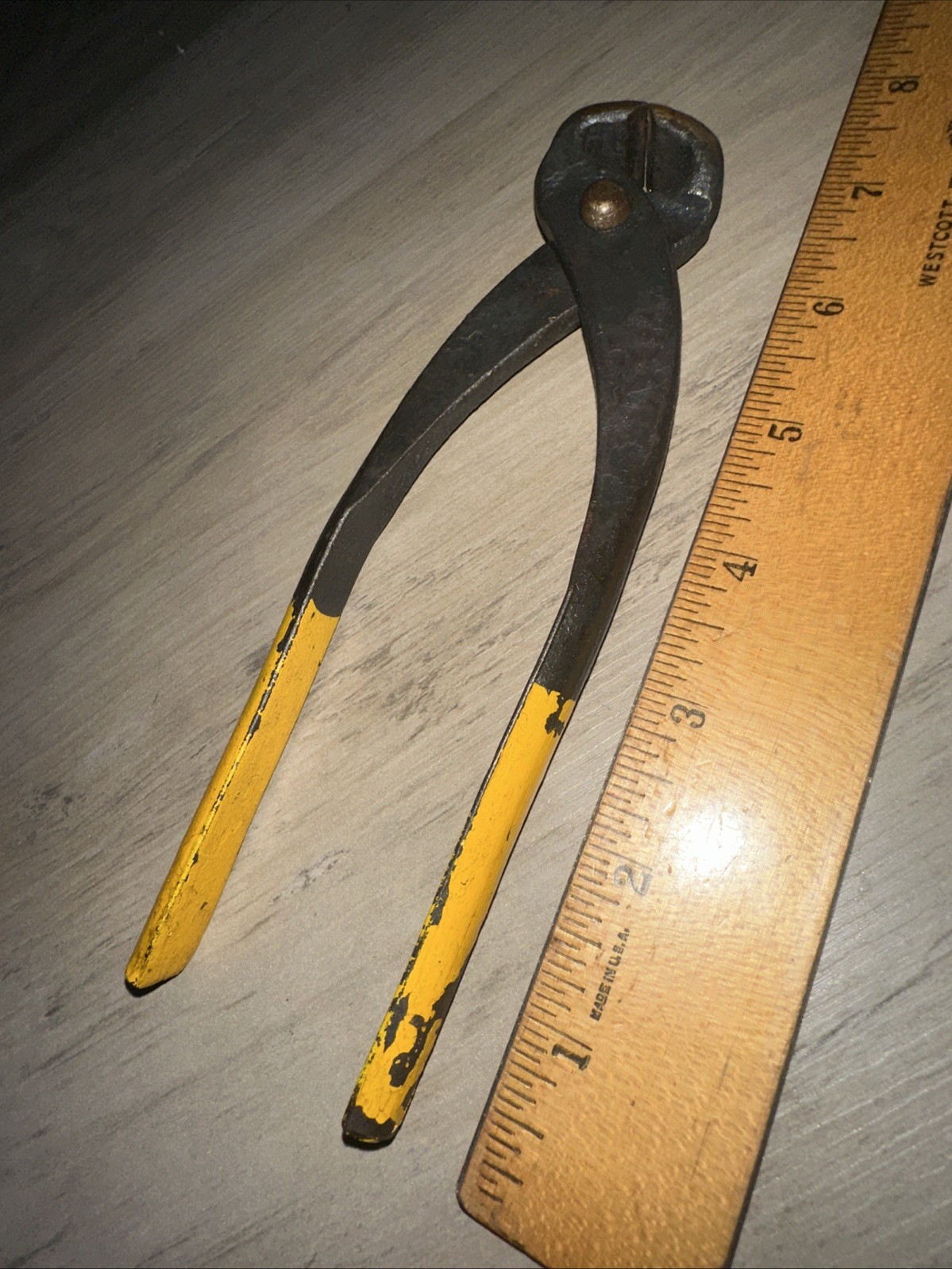 Vintage End Cutting Pliers Nipper Horse Shoe Blacksmith Tool Steel 7 inch