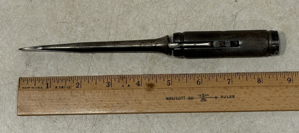 Vintage Crescent 7-1/4″ Screwdriver Convertible Folding Straight to T-Handle USA