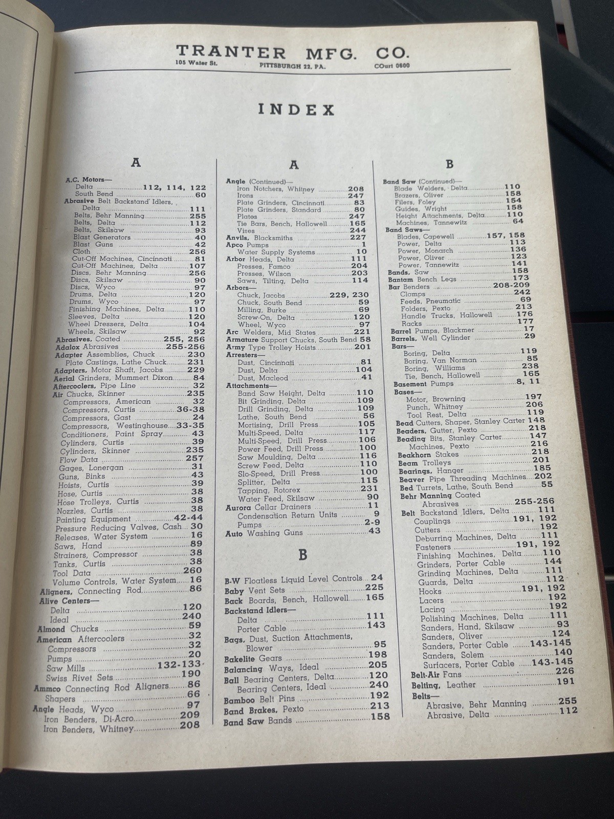 Tranter MFG CO Pumps, Machinery, Shop Equipment Catalog 46 Hardcover Pittsburgh