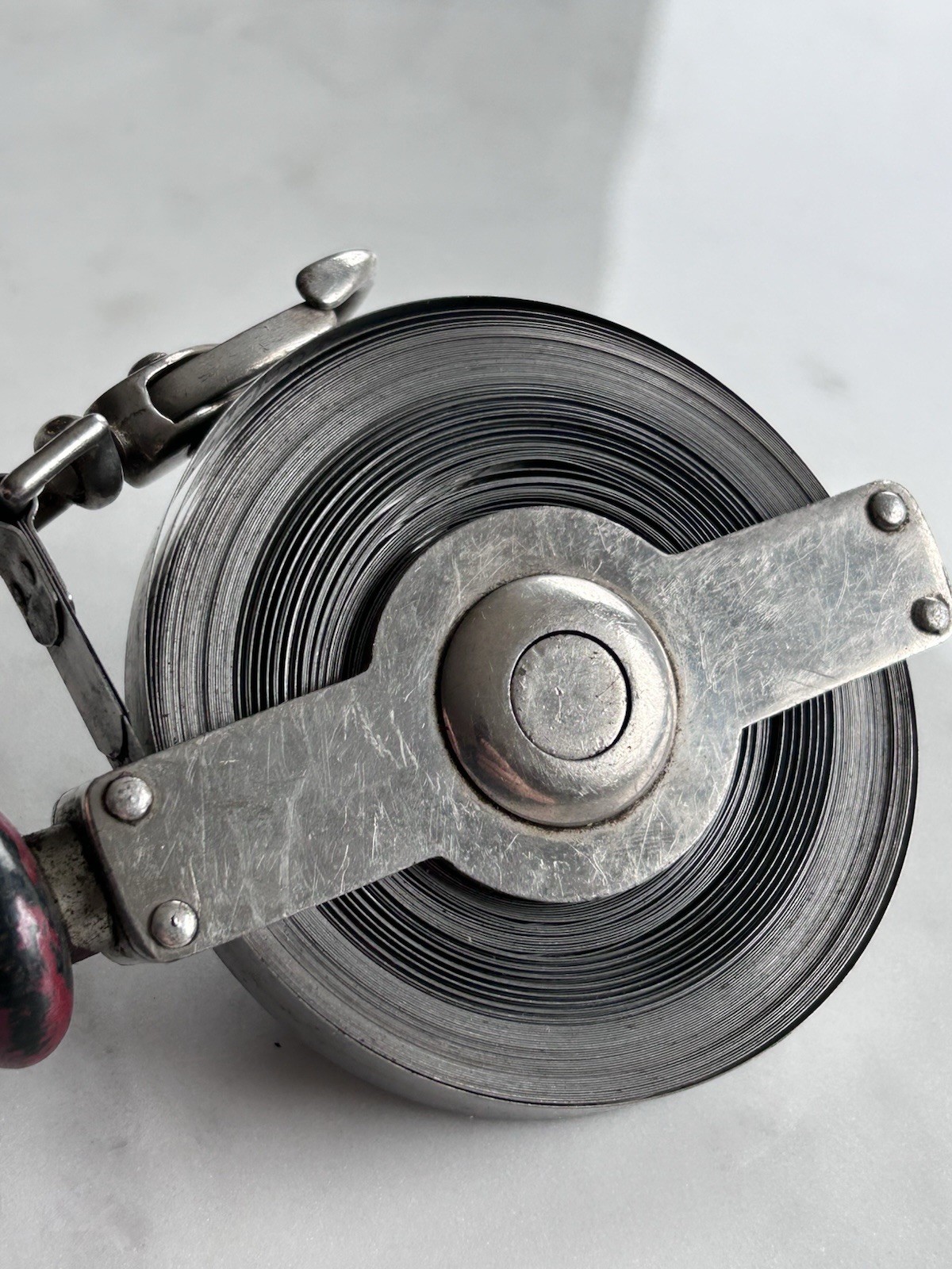 Antique Lufkin Rule Co Engineer Surveyor Metal Roll Tape Measure