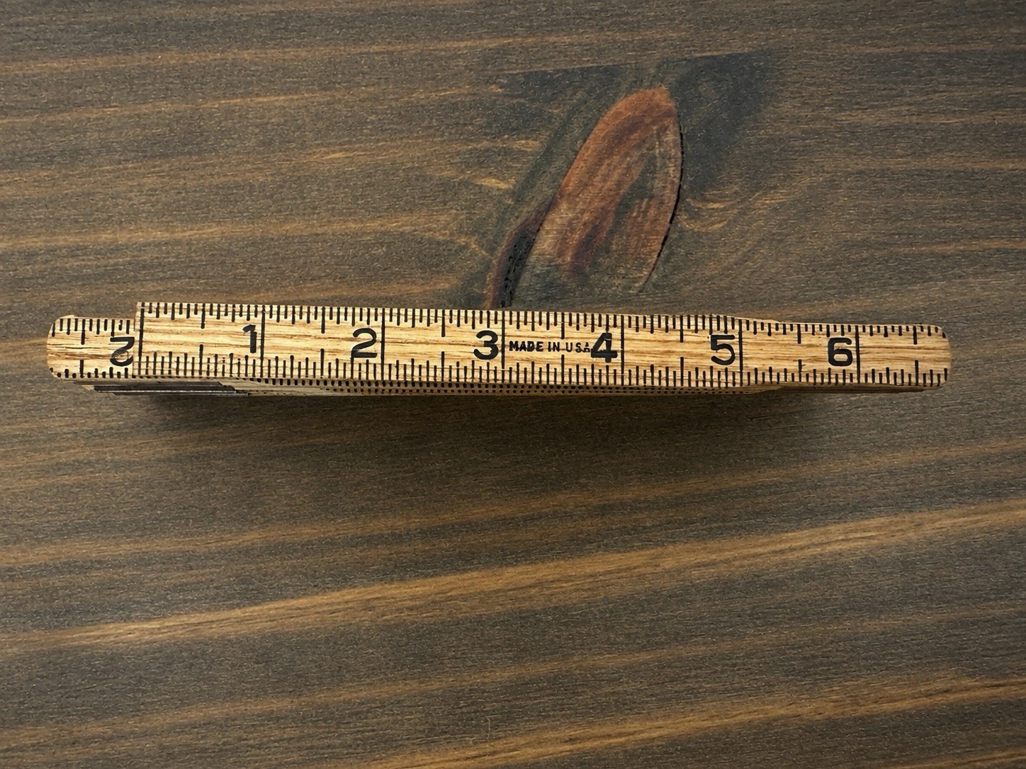 Vintage 6 Foot 72 inch Wood Hinged Folding Carpenter Measuring Ruler Made USA