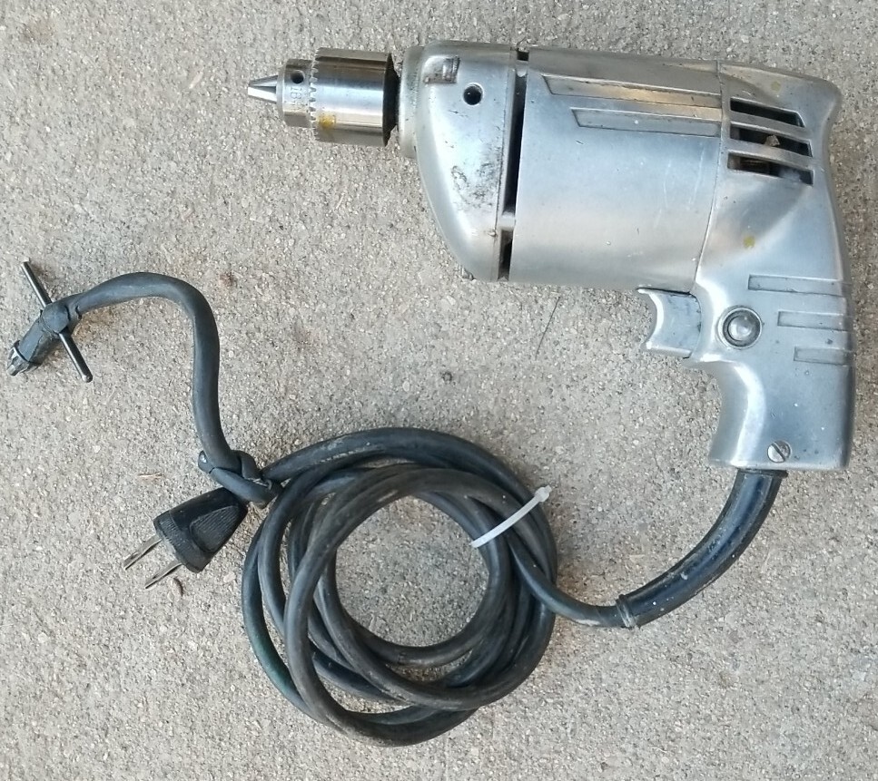 PET Super Duty 1/4″ Capacity All Metal Drill Model 1440G With Chuck And Case