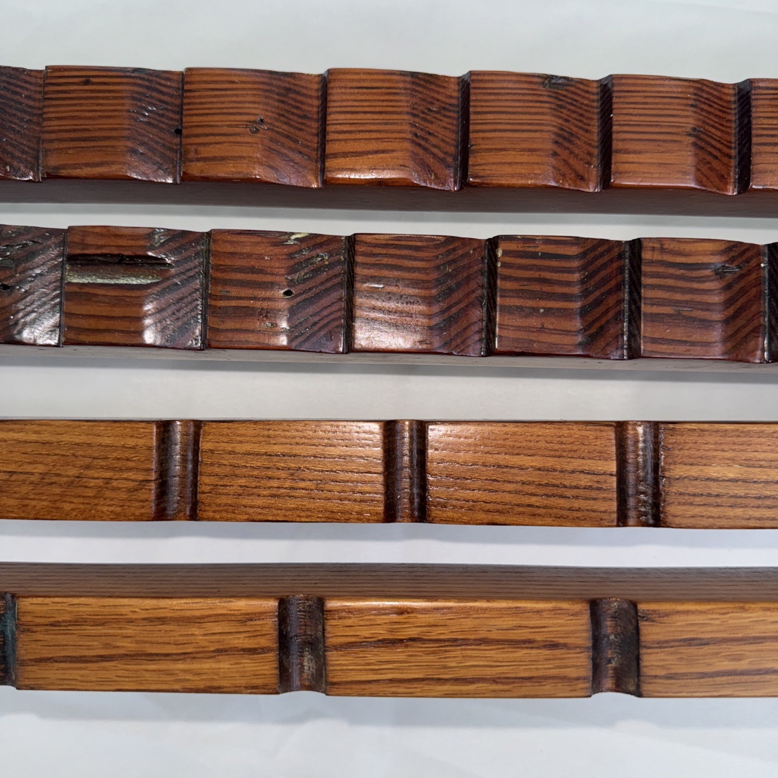 4 Vtg 36” Wooden Bar Clamps Hand Made Complete Primitive Tools Wood Oak Pine