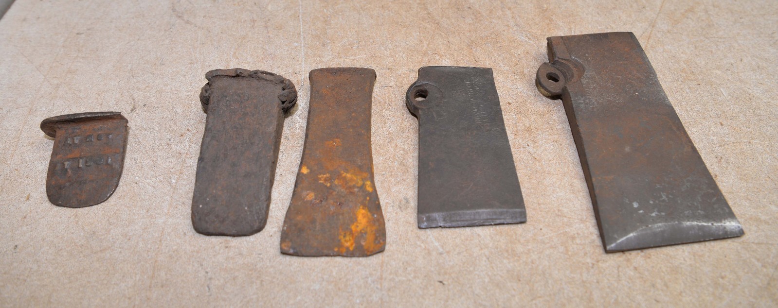 5 antique logging tools axe wedge patented Snow & Nealley bucking felling ax lot