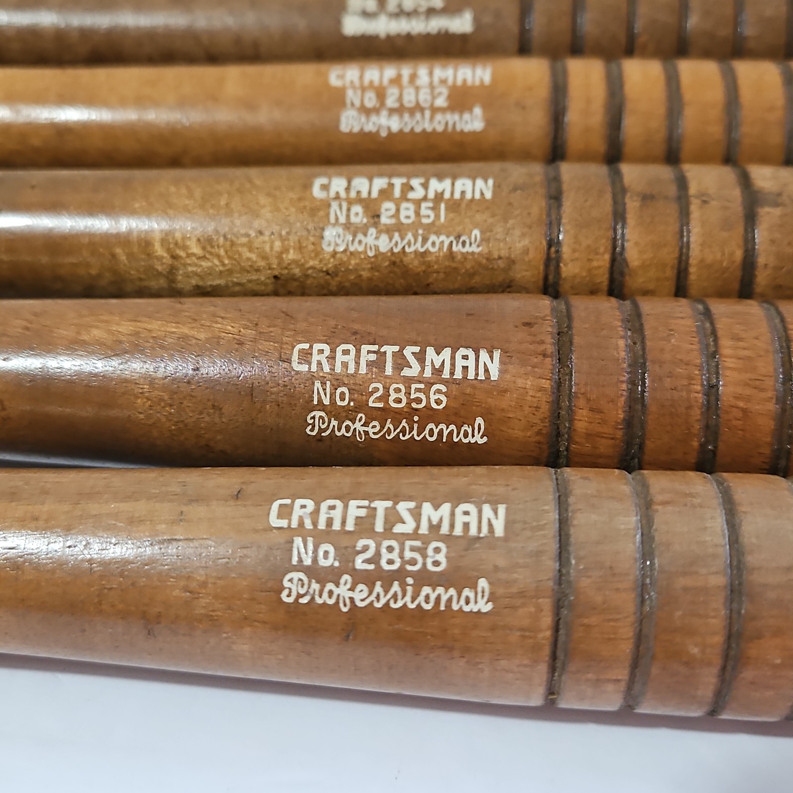 Vintage Craftsman 9-3629 Wood Lathe Turning Chisel Set 5-Piece USA 1960s