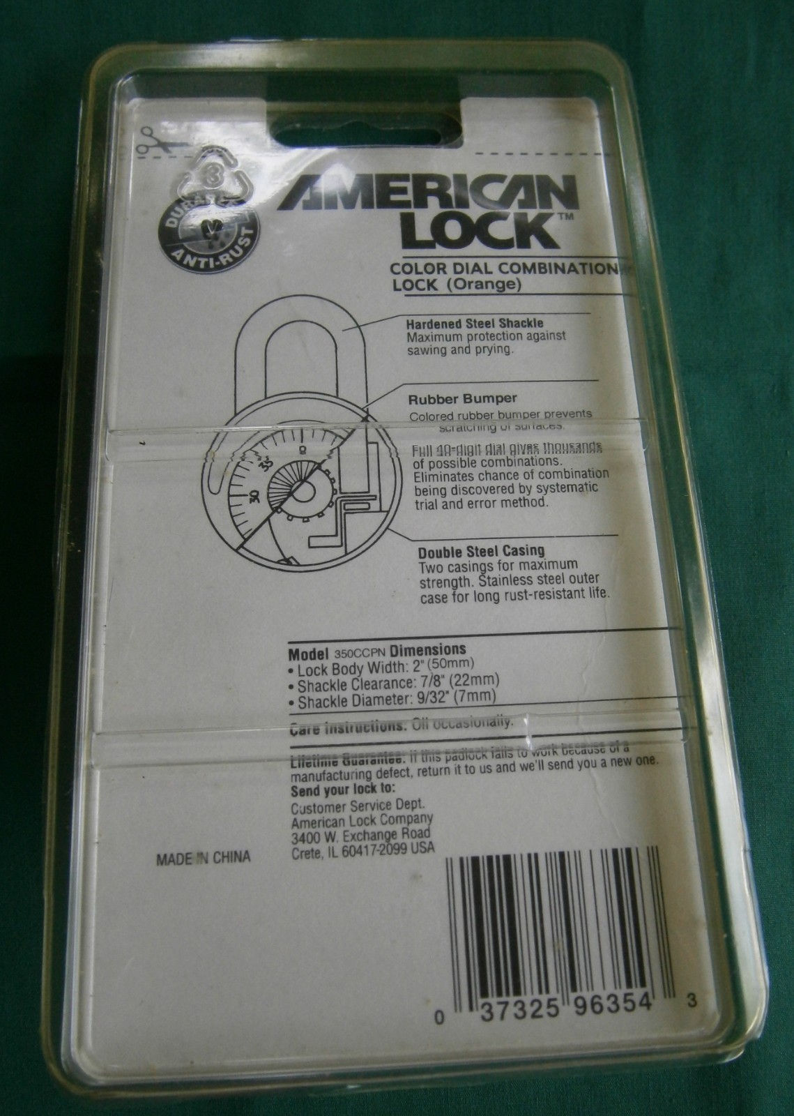 American Lock Rotary Combination School Pack Orange Industrial Grade Security